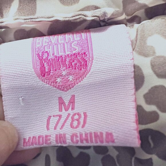 Beverly Hills Princess Girls Cheetah Print Puffy Vest-Size 7-8-Pockets-Tan/Cream - Picture 16 of 16